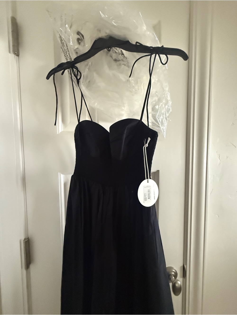 STAUD Black Spaghetti-Strap Maxi Dress